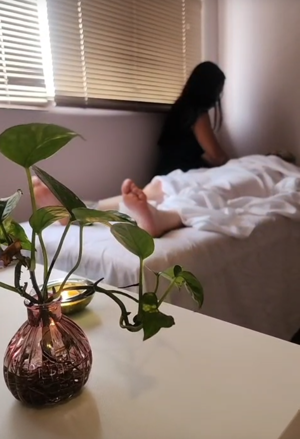 Sala de atendimento com ambiente de relaxamento